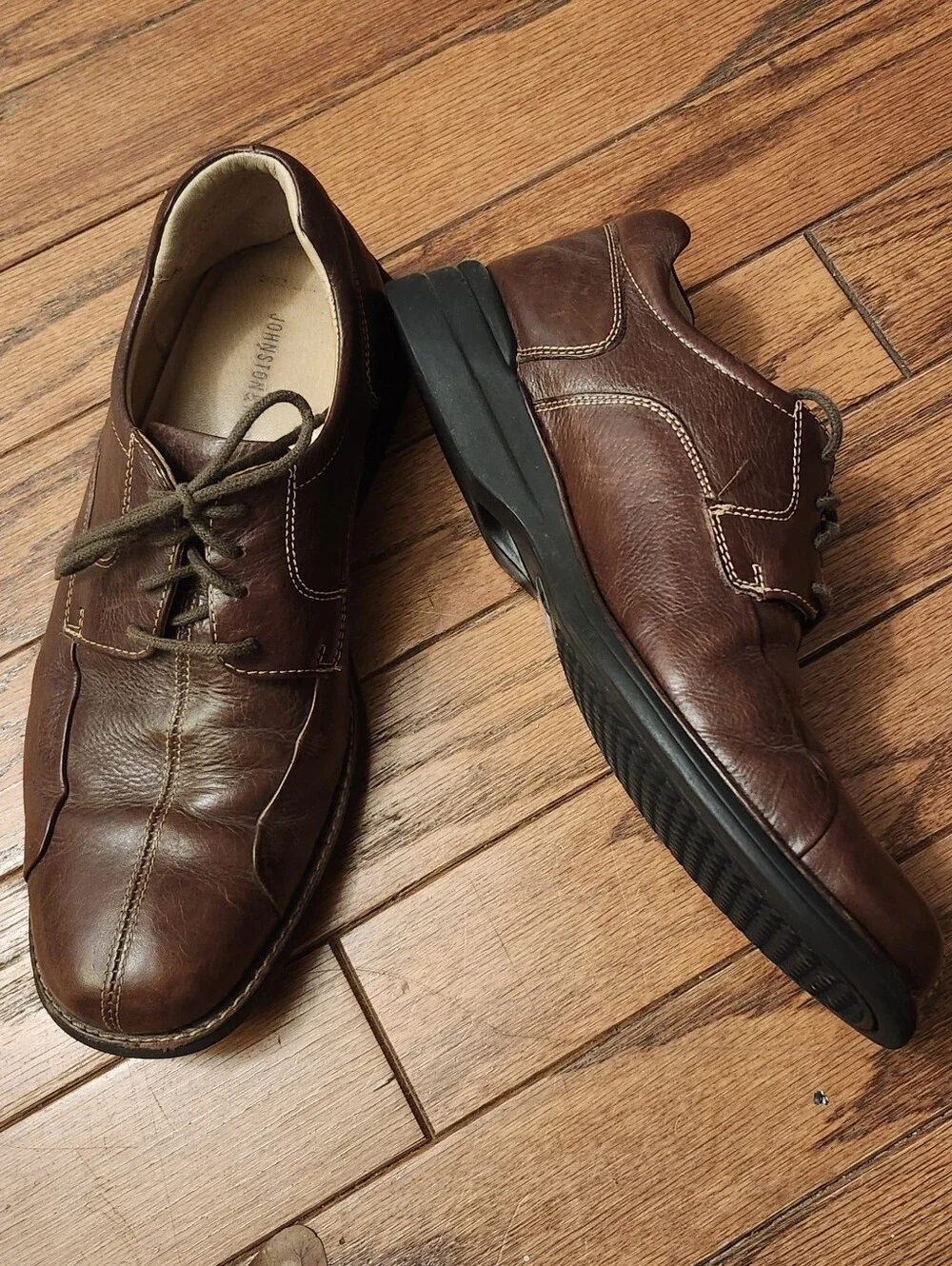 Johnston & Murphy Shuler Bicycle Men's Brown Leather‎ Oxford Tie-Up Size 10